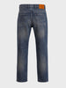 Men's Blue Vintage Straight Fit Solid Casual Jeans