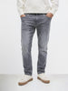 Men's Grey Slim Fit Solid Casual Jeans