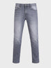 Men's Grey Slim Fit Solid Casual Jeans