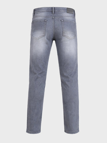 Men's Grey Slim Fit Solid Casual Jeans
