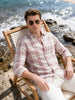 Men's Purple Regular Fit Checkered Casual Shirts