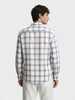 Men's Navy Blue Regular Fit Checkered Casual Shirts