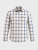 Men's Navy Blue Regular Fit Checkered Casual Shirts