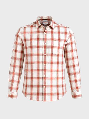 Men's Red Regular Fit Checkered Casual Shirts