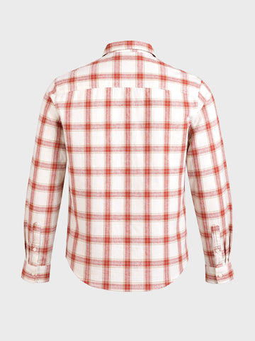 Men's Red Regular Fit Checkered Casual Shirts