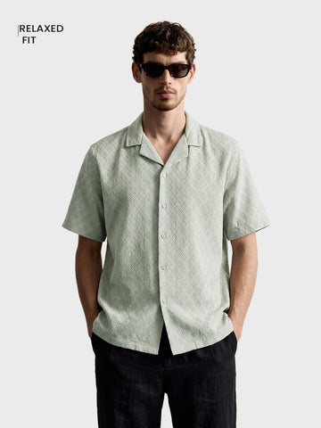 Men's Grey Relaxed Fit Solid Casual Shirt