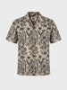 Men's Beige Relaxed Fit Floral Printed Casual Shirt