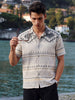 Men's Grey Relaxed Fit Printed Casual Shirt