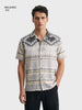 Men's Grey Relaxed Fit Printed Casual Shirt