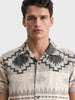 Men's Grey Relaxed Fit Printed Casual Shirt
