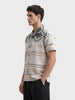 Men's Grey Relaxed Fit Printed Casual Shirt