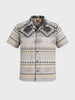 Men's Grey Relaxed Fit Printed Casual Shirt