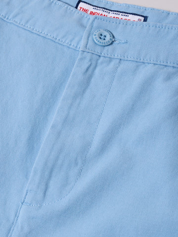 Men's Blue Slim Fit Solid Casual Shorts