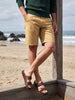 Men's Beige Slim Fit Solid Casual Shorts