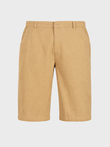 Men's Beige Slim Fit Solid Casual Shorts