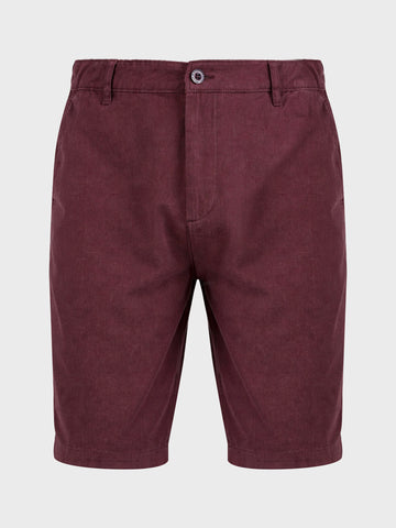 Men's Maroon Slim Fit Solid Casual Short