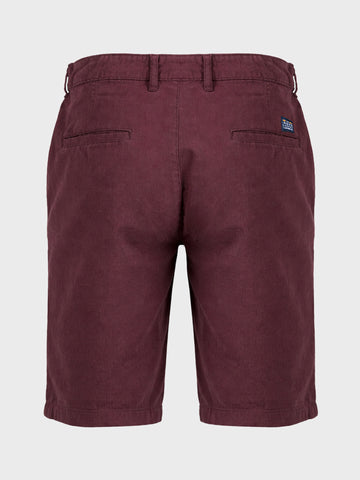 Men's Maroon Slim Fit Solid Casual Short