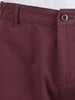 Men's Maroon Slim Fit Solid Casual Short
