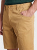 Men's Beige Slim Fit Solid Casual Shorts