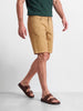 Men's Beige Slim Fit Solid Casual Shorts