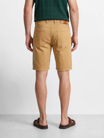 Men's Beige Slim Fit Solid Casual Shorts