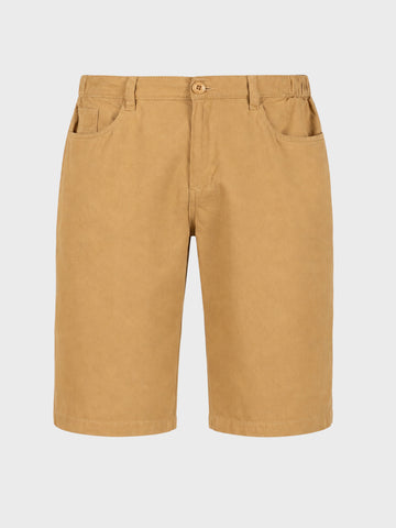 Men's Beige Slim Fit Solid Casual Shorts
