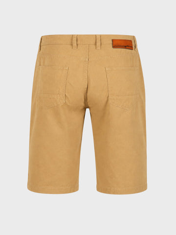 Men's Beige Slim Fit Solid Casual Shorts