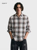 Men's Brown Slim Fit Checkered Casual Shirt