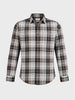 Men's Brown Slim Fit Checkered Casual Shirt