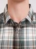 Men's Green Slim Fit Checkered Casual Shirt