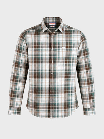 Men's Green Slim Fit Checkered Casual Shirt
