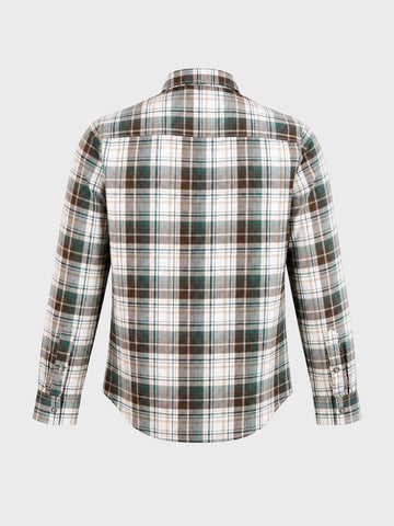 Men's Green Slim Fit Checkered Casual Shirt