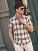 Men's Green Slim Fit Checkered Casual Shirt
