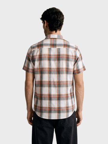 Men's Green Slim Fit Checkered Casual Shirt