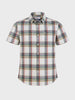 Men's Grey Slim Fit Checkered Casual Shirt