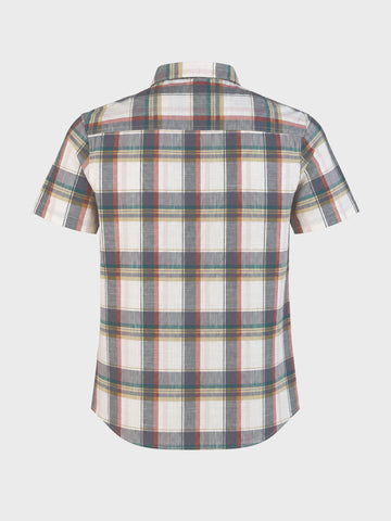 Men's Grey Slim Fit Checkered Casual Shirt