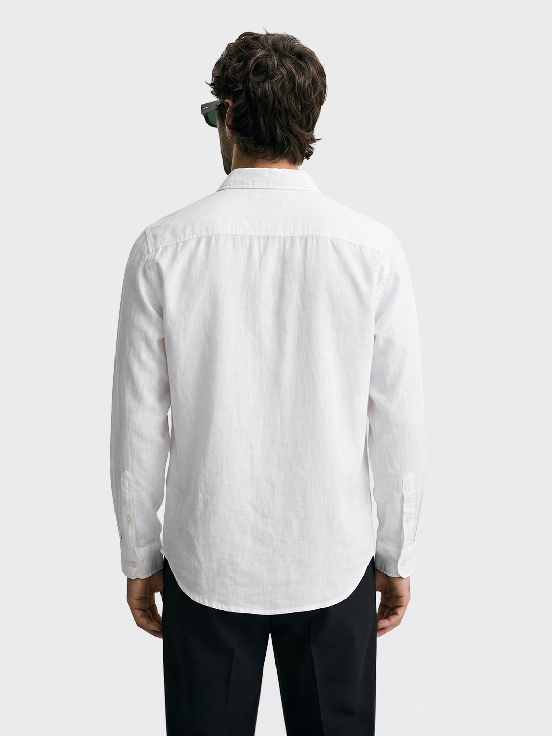 Men's White Slim Fit Solid Casual Shirt