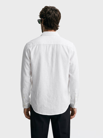 Men's White Slim Fit Solid Casual Shirt