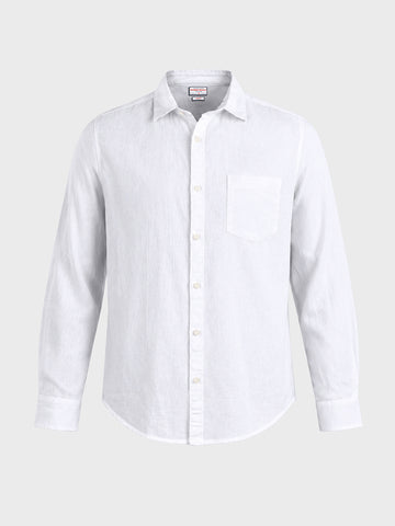 Men's White Slim Fit Solid Casual Shirt