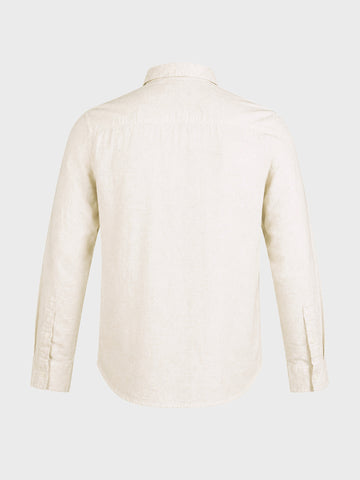 Men's Beige Slim Fit Solid Casual Shirt