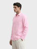 Men's Pink Slim Fit Solid Casual Shirt