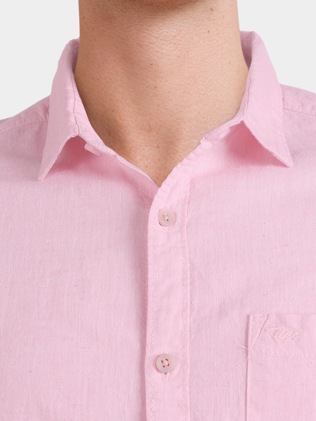 Men's Pink Slim Fit Checkered Casual Shirt