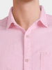 Men's Pink Slim Fit Solid Casual Shirt
