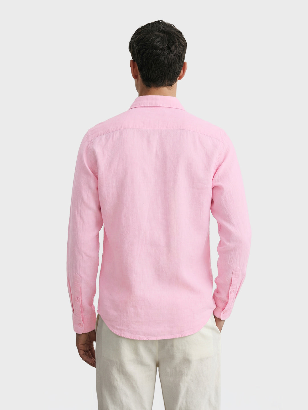 Men's Pink Slim Fit Checkered Casual Shirt