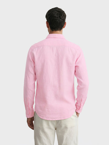 Men's Pink Slim Fit Solid Casual Shirt