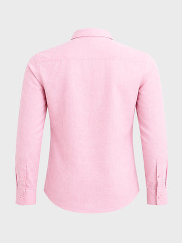 Men's Pink Slim Fit Solid Casual Shirt
