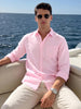 Men's Pink Slim Fit Solid Casual Shirt