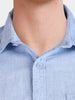 Men's Blue Slim Fit Solid Casual Shirt