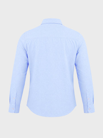 Men's Blue Slim Fit Solid Casual Shirt