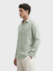 Men's Green Slim Fit Solid Casual Shirt